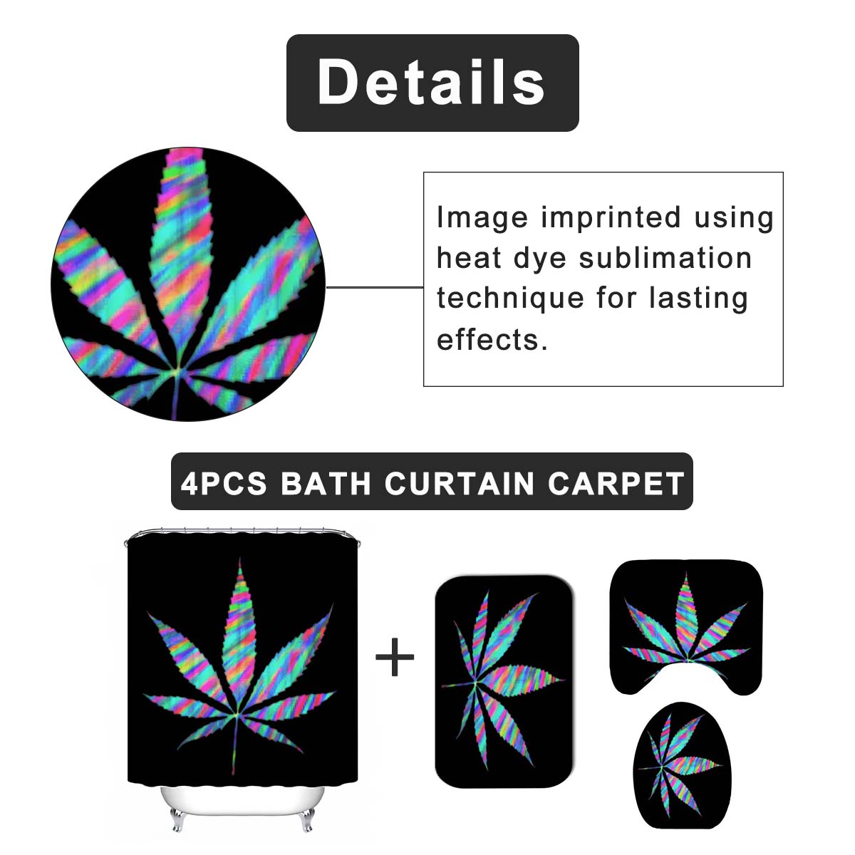 Bakeey-Plant-Leaves-Printed-Curtain-For-Bathroom-Shower-Anti-slip-Bath-Mat-Sets-Toilet-Cover-Kitchen-1638639-2