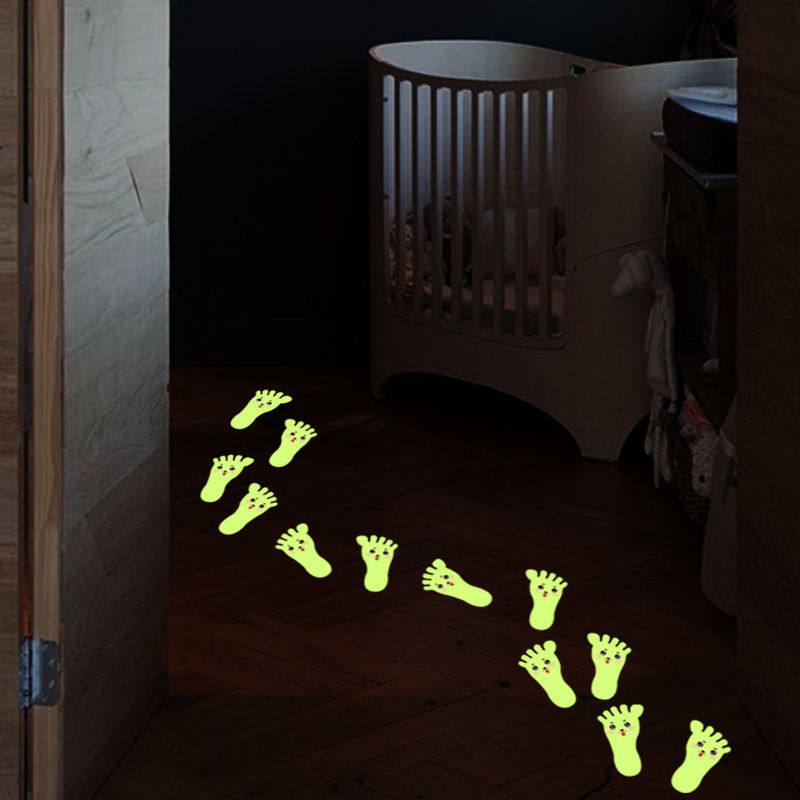 1-Pair-Cute-Cartoon-Little-Feet-Fluorescent-Wall-Stickers-Creative-DIY-Stair-Floor-Luminous-Tape-1341677-2