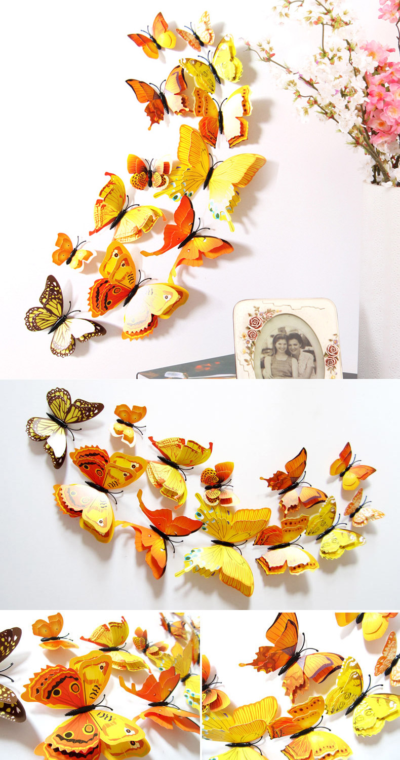12PCS-7-Colors-3D-Double-Layer-Butterfly-Wall-Sticker-Fridge-Magnet-Home-Decor-Art-Applique-1114115-5