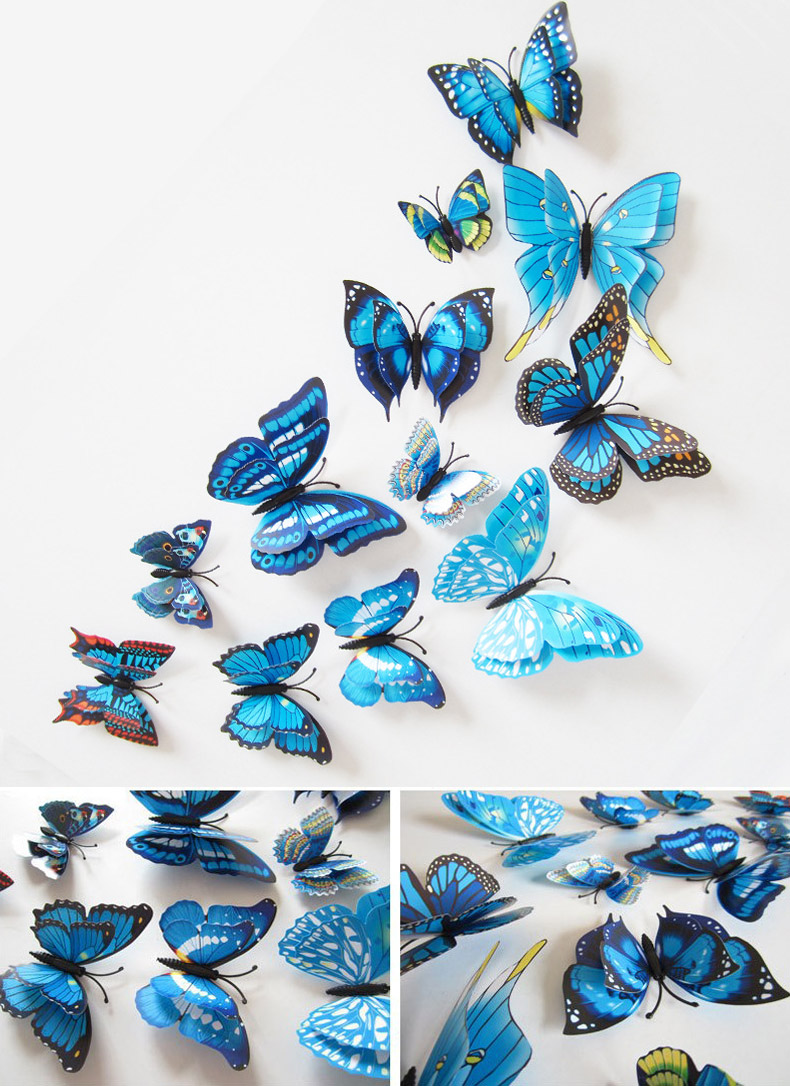 12PCS-7-Colors-3D-Double-Layer-Butterfly-Wall-Sticker-Fridge-Magnet-Home-Decor-Art-Applique-1114115-9