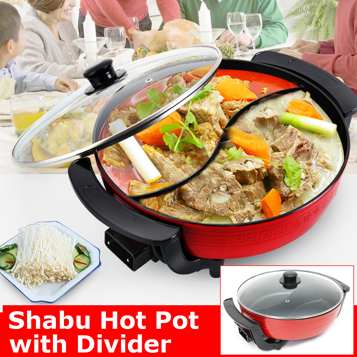 1300W-Electric-Non-Stick-Hot-Pot-Dual-Side-Divide-Home-Smokeless-Shabu-Cookware-1349959-1