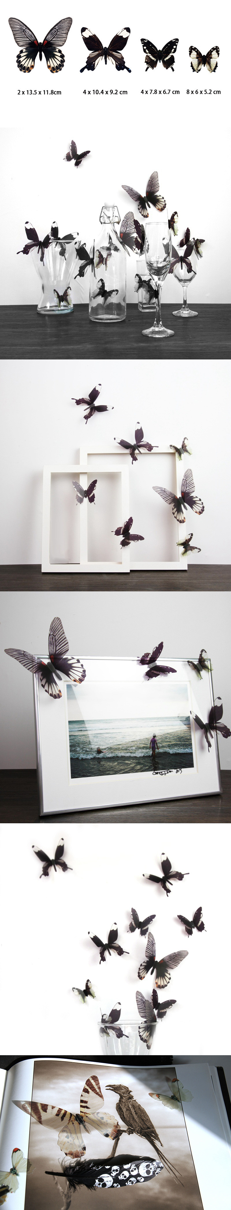 18Pcs-3D-Transparent-Butterfly-Wall-Stickers-PVC-European-American-Style-Color-Paste-Decor-1092762-1