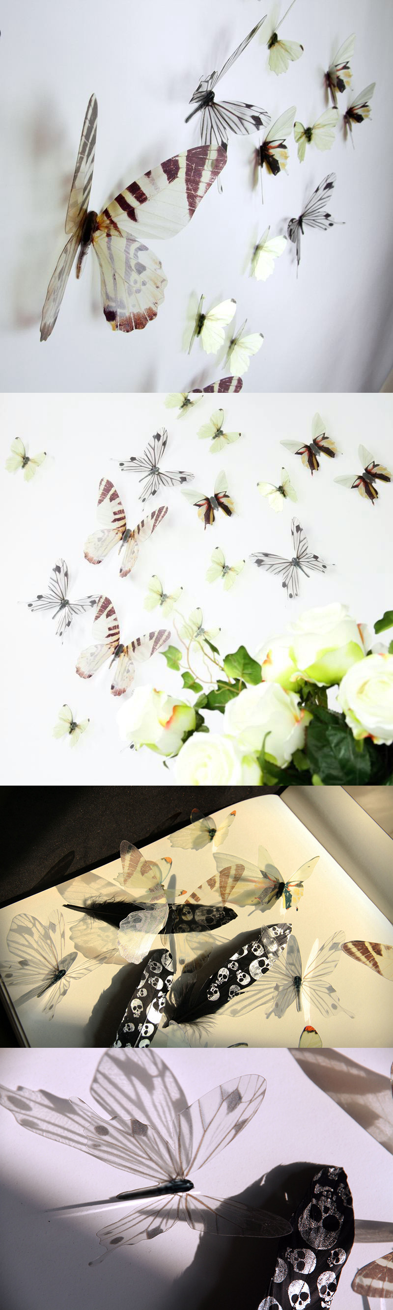18Pcs-3D-Transparent-Butterfly-Wall-Stickers-PVC-European-American-Style-Color-Paste-Decor-1092762-2