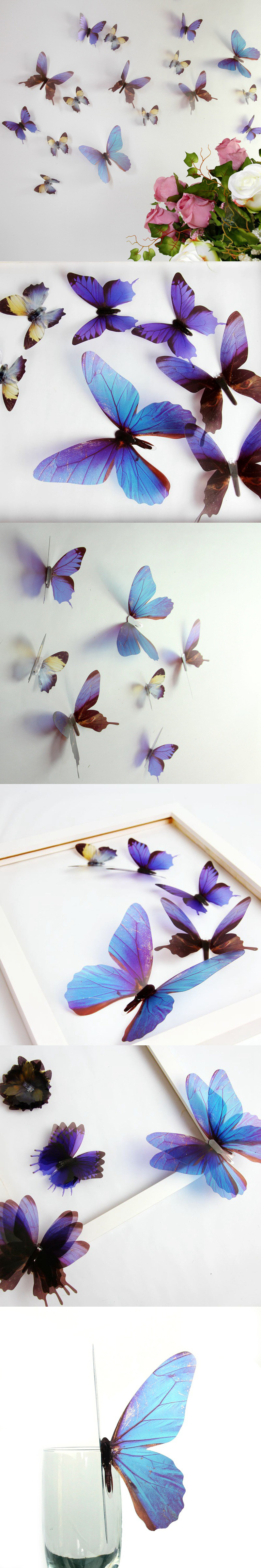 18Pcs-3D-Transparent-Butterfly-Wall-Stickers-PVC-European-American-Style-Color-Paste-Decor-1092762-3