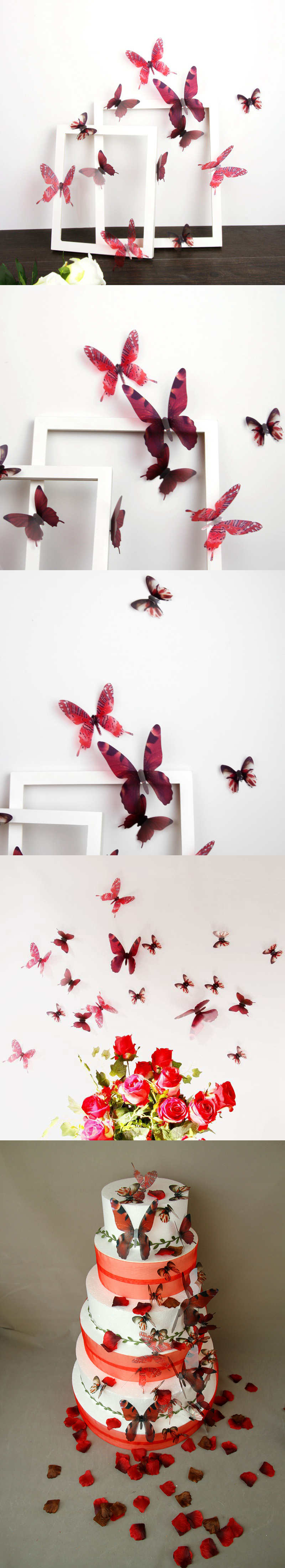 18Pcs-3D-Transparent-Butterfly-Wall-Stickers-PVC-European-American-Style-Color-Paste-Decor-1092762-4