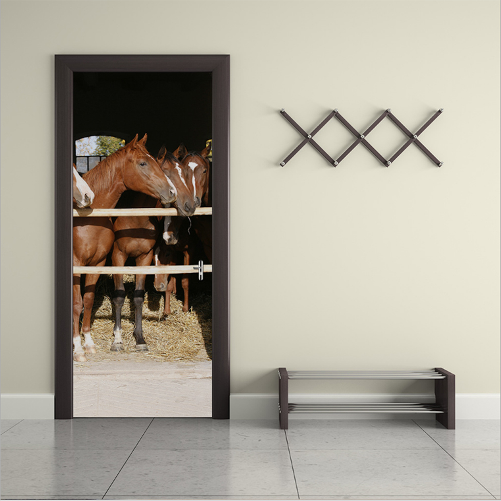 3D-Creative-Horse-Door-Wall-Sticker-Decals-Self-Adhesive-Mural-Home-Art-Decor-1645222-5