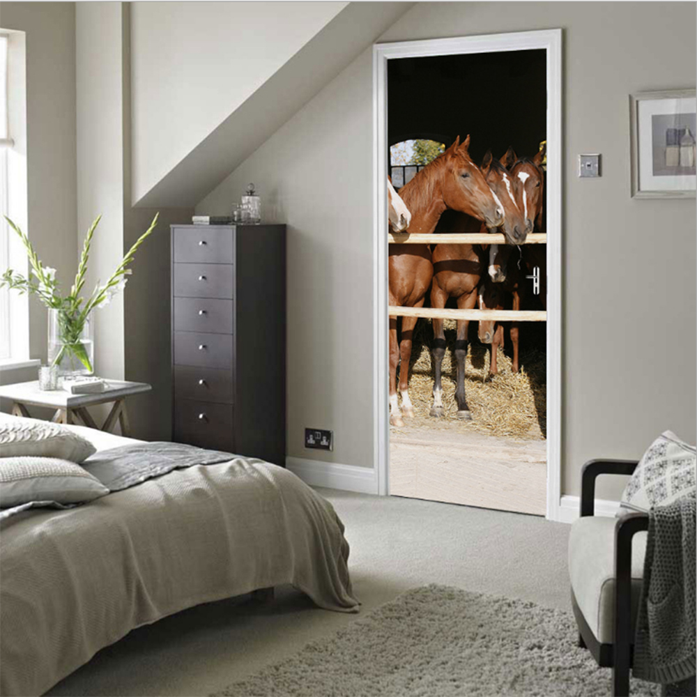 3D-Creative-Horse-Door-Wall-Sticker-Decals-Self-Adhesive-Mural-Home-Art-Decor-1645222-7