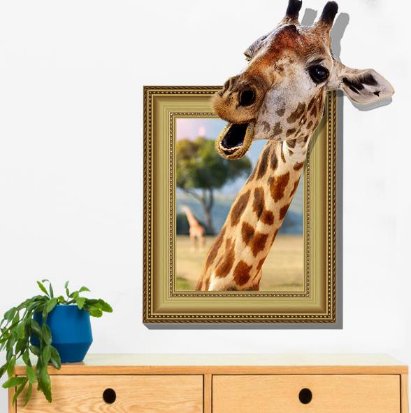3D-Giraffe-Living-Room-Bedroom-Animals-Floor-Home-Background-Wall-Decor-Creative-Stickers-1175144-3