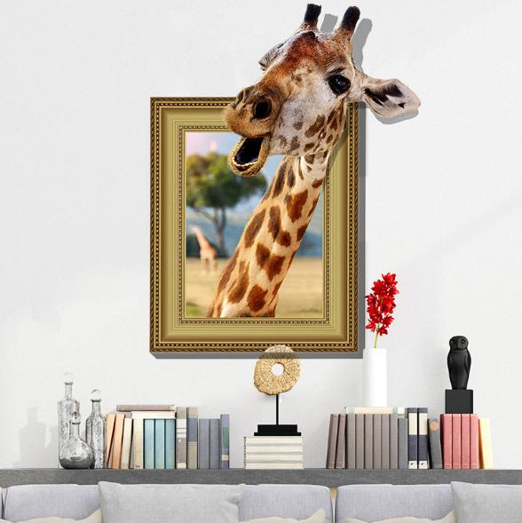 3D-Giraffe-Living-Room-Bedroom-Animals-Floor-Home-Background-Wall-Decor-Creative-Stickers-1175144-6