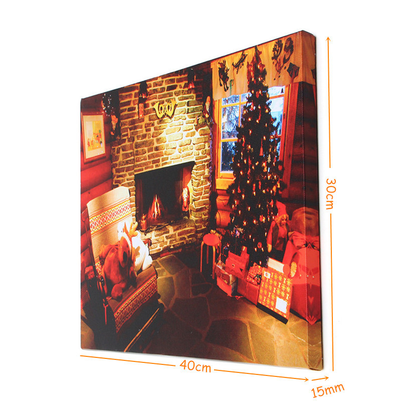 40-x-30cm-Operated-LED-Home-Christmas-Decor-Tree-Xmas-Canvas-Print-Wall-Art-1107244-7