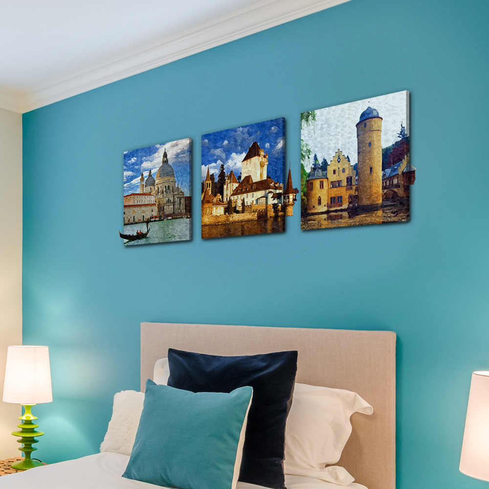 50x50cm-3Pcs-Combination-PAG-DIY-Frameless-Painting-3D-Scene-Sticker-Oil-Paintings-Landscape-Castle--1015193-3