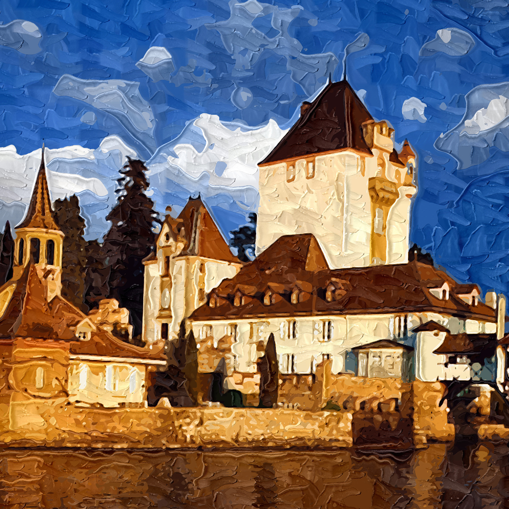 50x50cm-3Pcs-Combination-PAG-DIY-Frameless-Painting-3D-Scene-Sticker-Oil-Paintings-Landscape-Castle--1015193-4