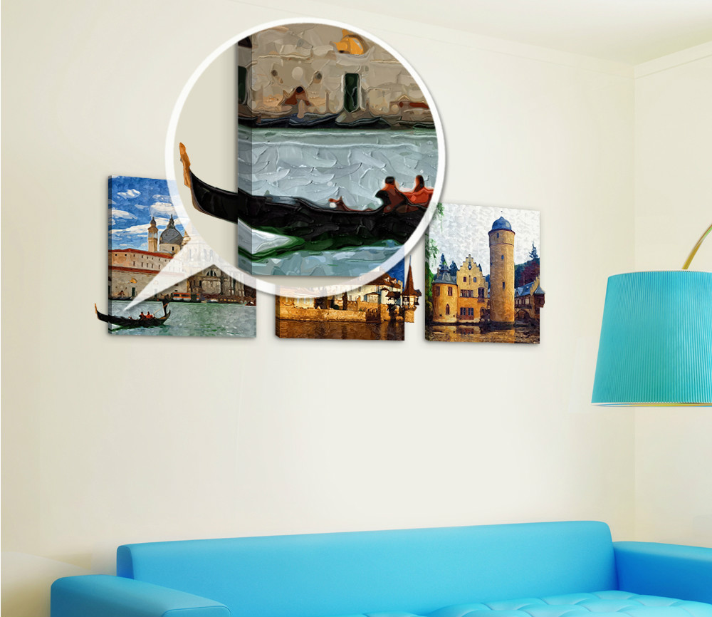 50x50cm-3Pcs-Combination-PAG-DIY-Frameless-Painting-3D-Scene-Sticker-Oil-Paintings-Landscape-Castle--1015193-7