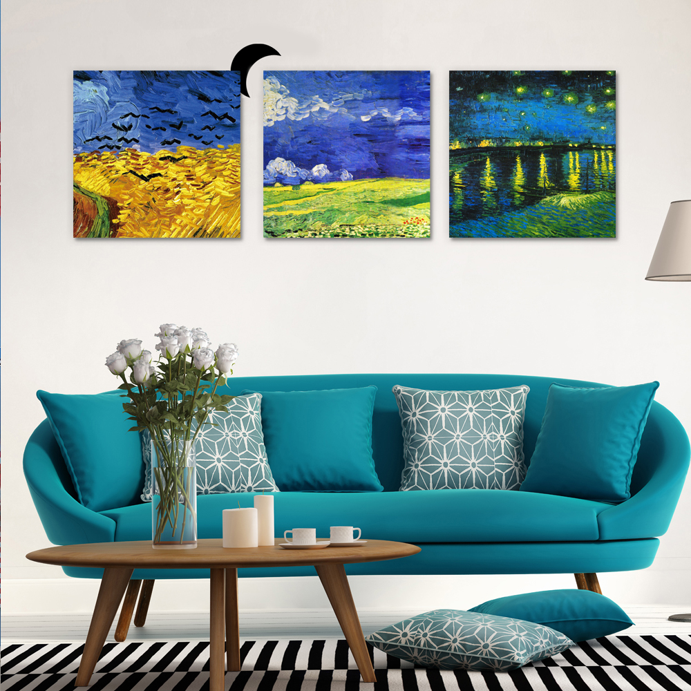 50x50cm-3Pcs-Combination-PAG-DIY-Frameless-Painting-3D-Sticker-Oil-Painting-Landscape-Grassland-Wall-1015194-2