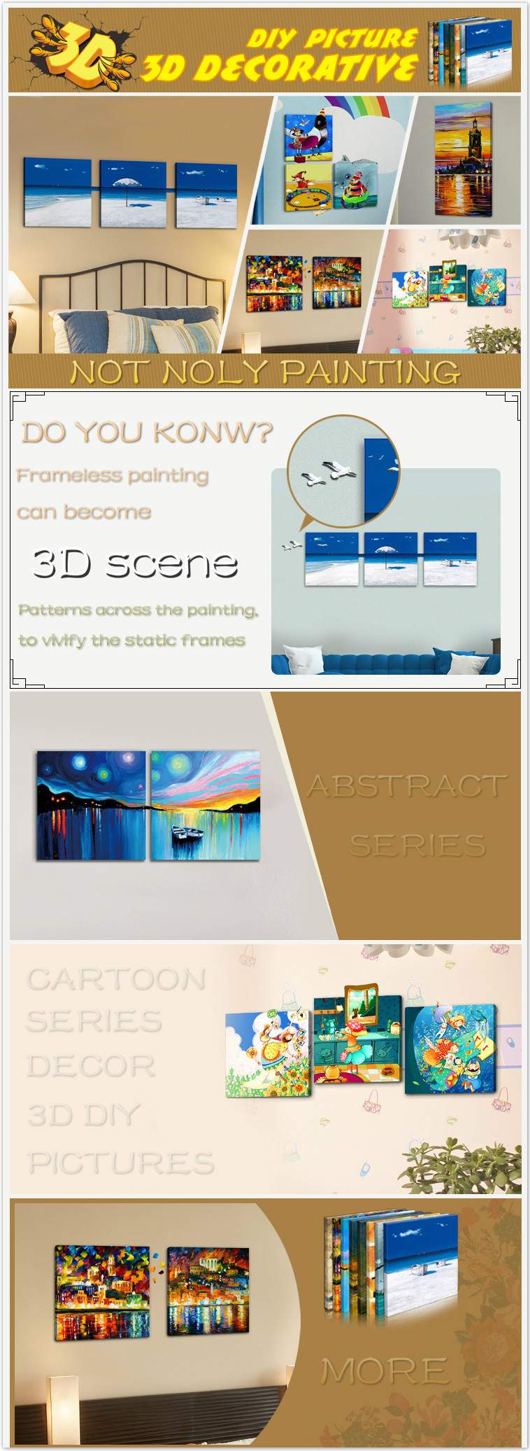 50x50cm-3Pcs-Combination-PAG-DIY-Frameless-Painting-3D-Sticker-Oil-Painting-Landscape-Grassland-Wall-1015194-8
