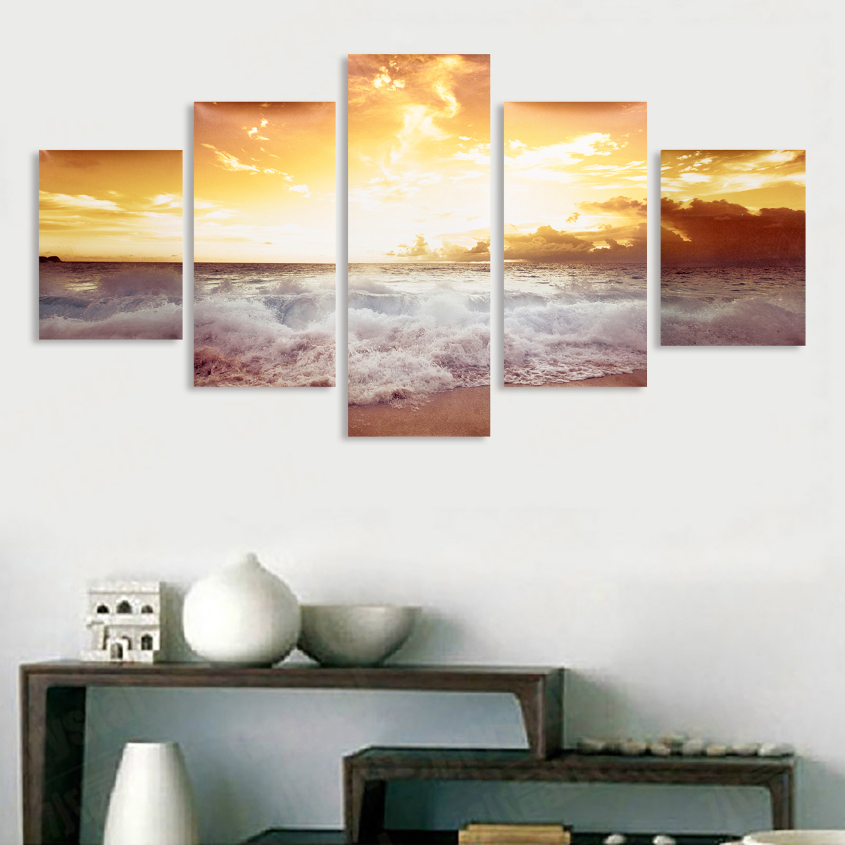 5Pcs-Frameless-Modern-Oil-Paintings-Landscape-Art-Canvas-Picture-Home-Wall-Decor-1640632-2