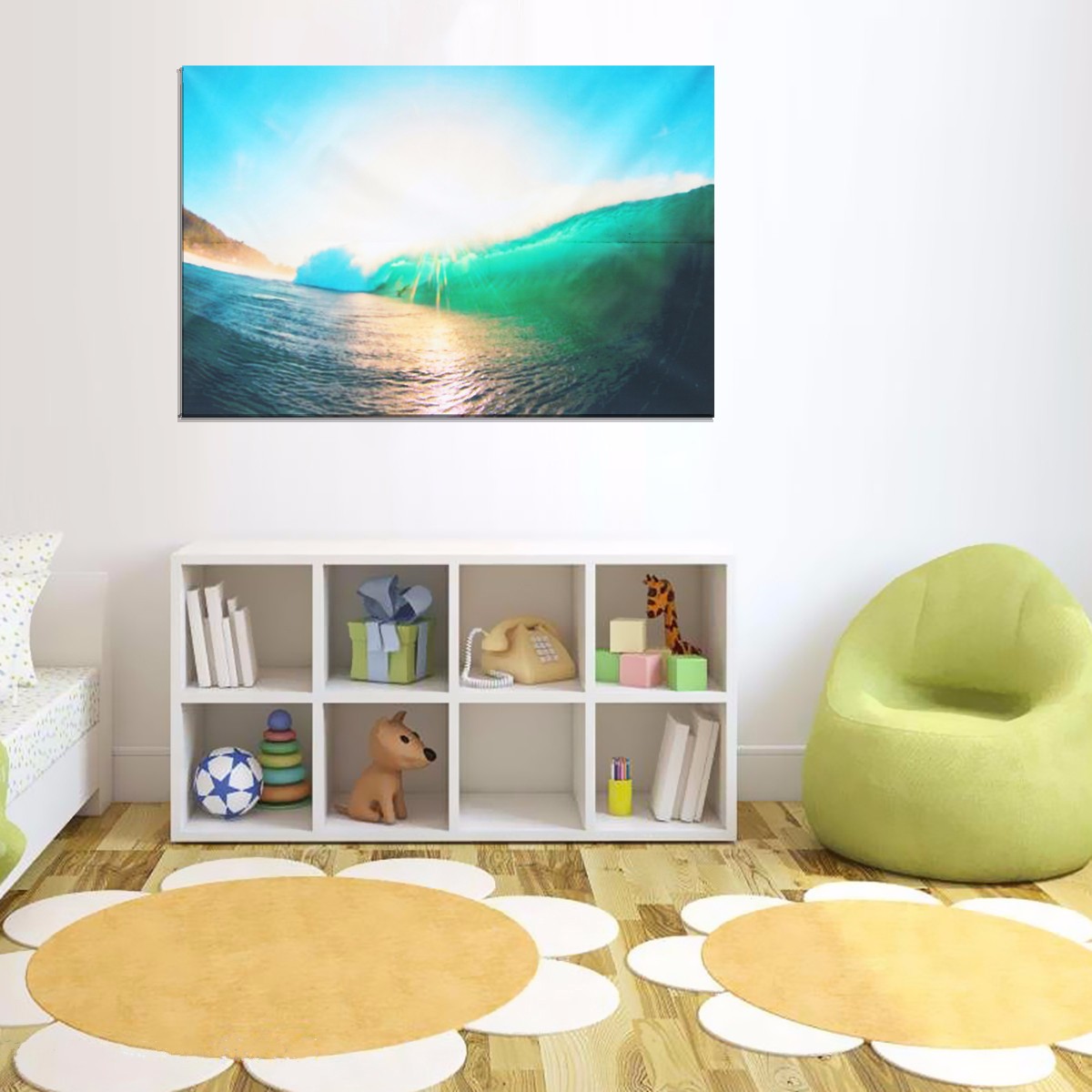 60x90CM-Sunshine-and-Sea-Natural-Scenery-Art-Picture-Silk-Poster-Fabric-Print-Wall-Decor-1079142-5