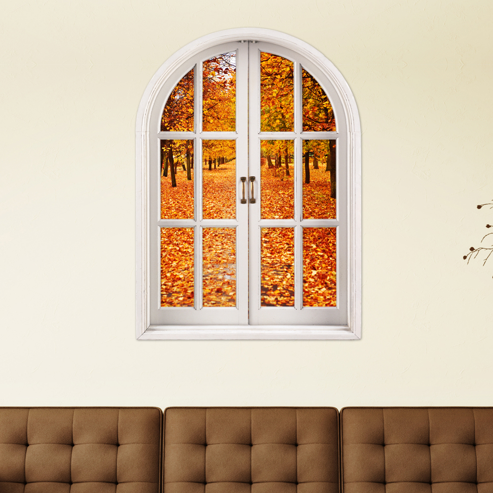Autumn-Leaves-3D-Artificial-Window-View-3D-Wall-Decals-Room-PAG-Stickers-Home-Wall-Decor-Gift-1022235-1