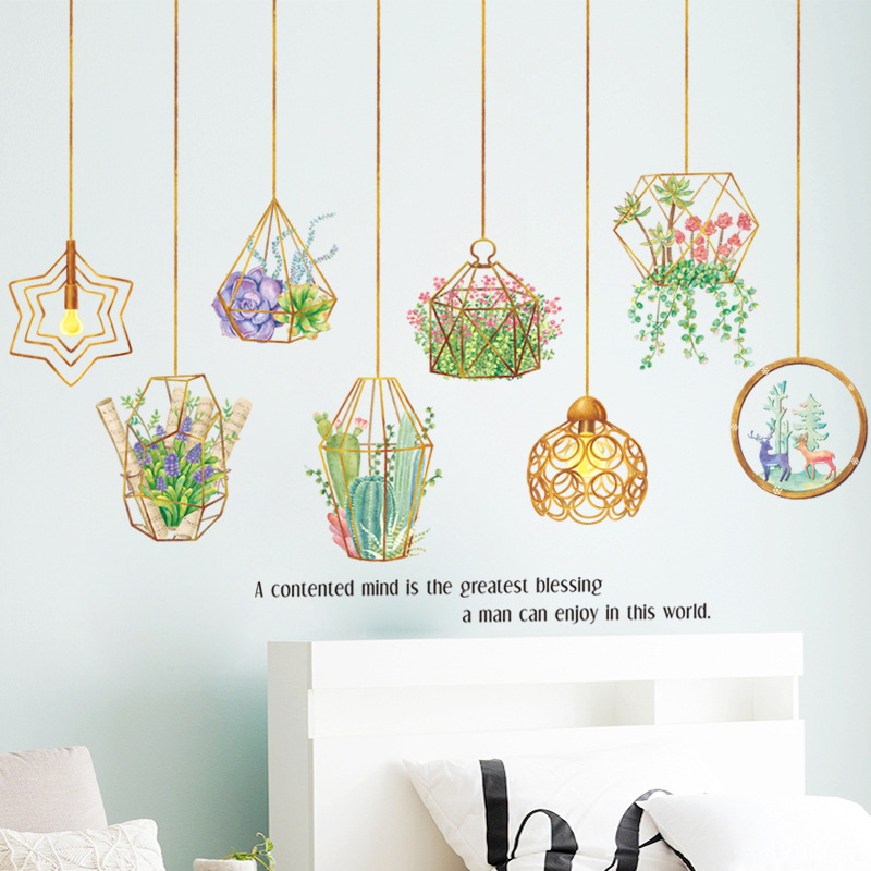 Creative-DIY-Plant-Leaves-Removable-Wall-Stickers-Hanging-Basket-Flower-for-Bedroom-Kitchen-Kids-Roo-1680917-2