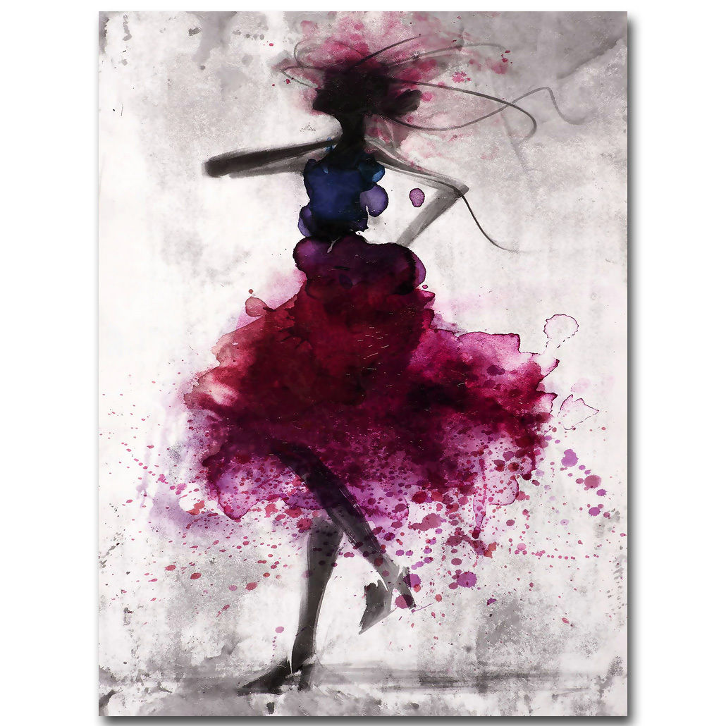 Fashion-Red-Girl-Minimalist-Abstract-Art-Canvas-Oil-Print-Paintings-FramedUnframed-1233629-1
