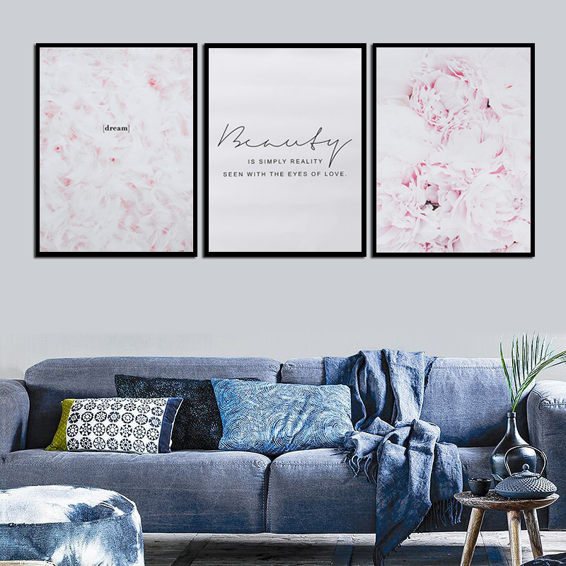 Feather-Flower-Pink-Canvas-Nordic-Poster-Floral-Prints-Wall-Art-Painting-Decor-1636999-1