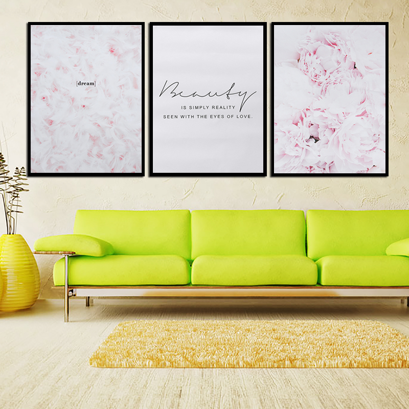 Feather-Flower-Pink-Canvas-Nordic-Poster-Floral-Prints-Wall-Art-Painting-Decor-1636999-3