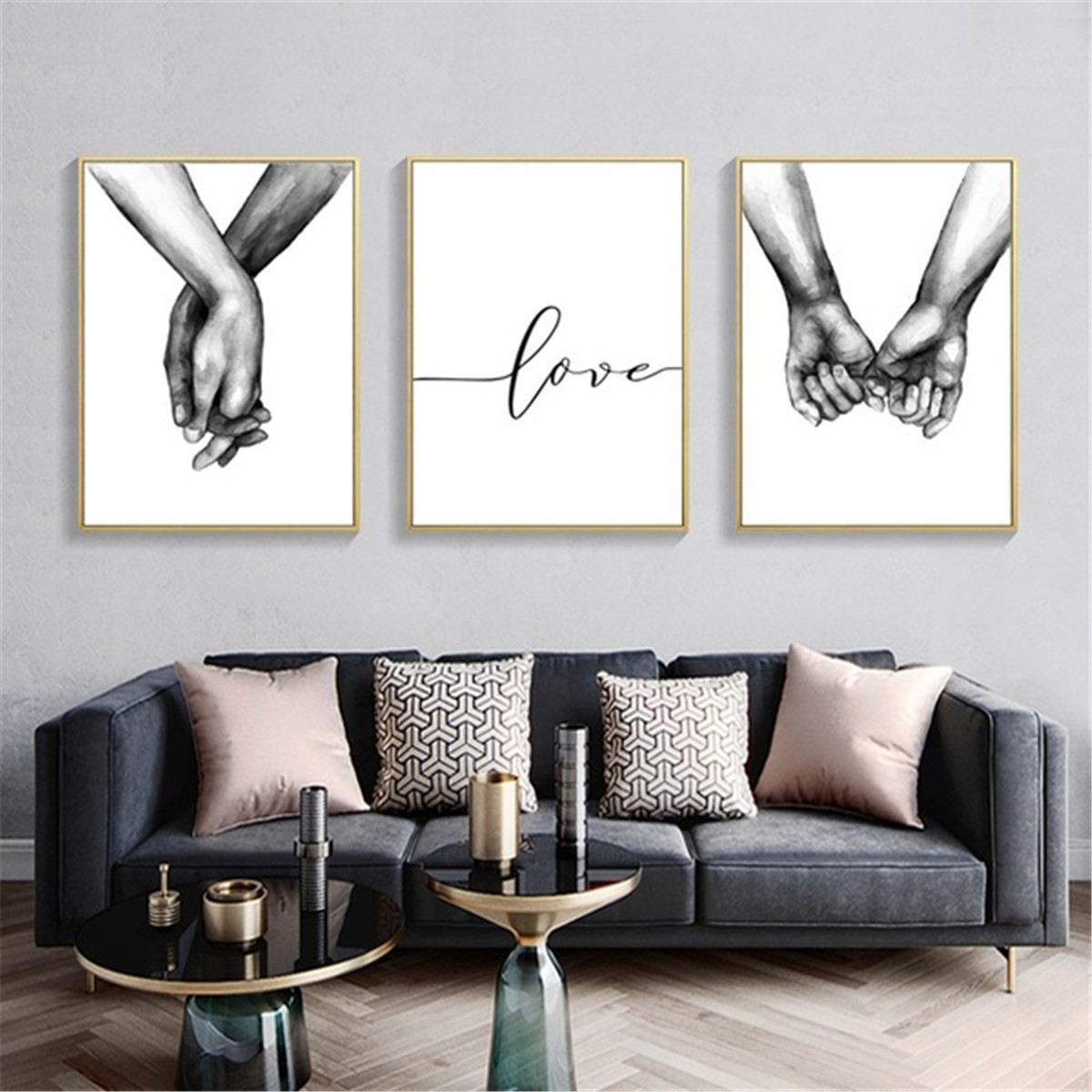 Holding-Hand-Black-And-White-Picture-Cambric-Prints-Painting-Love-Wall-Sticker-Home-Decor-1595537-2