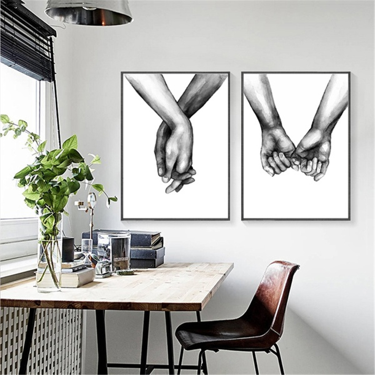 Holding-Hand-Black-And-White-Picture-Cambric-Prints-Painting-Love-Wall-Sticker-Home-Decor-1595537-4