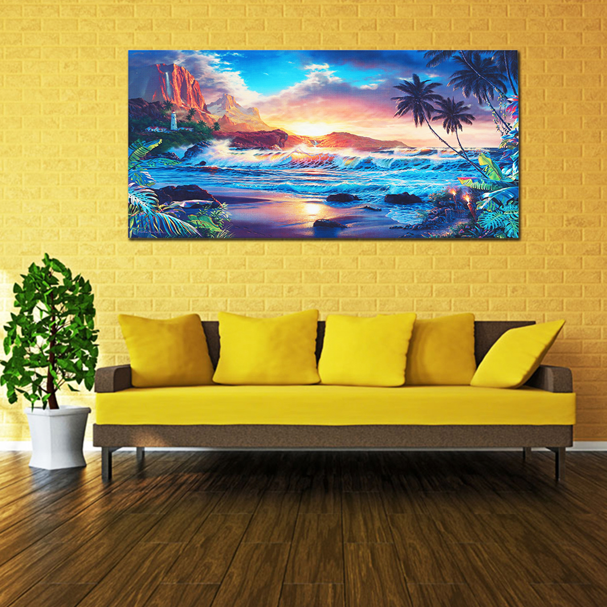 Home-Decor-Canvas-Print-Paintings-Wall-Art-Modern-Sunset-Scenery-Beach-Tree-Gift-1407598-1