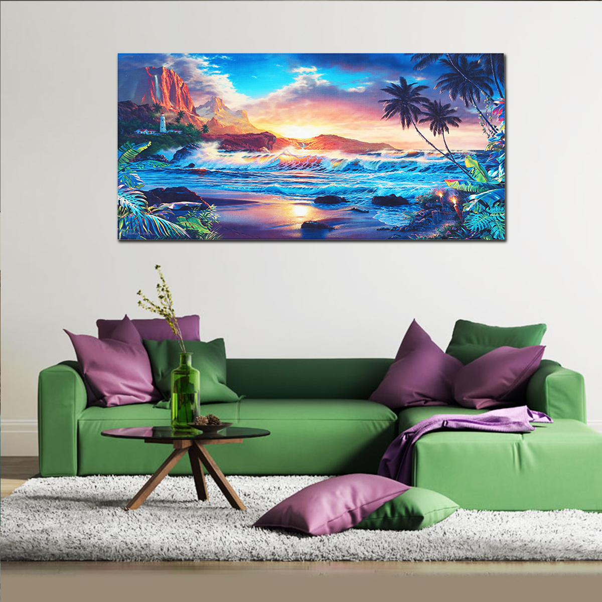Home-Decor-Canvas-Print-Paintings-Wall-Art-Modern-Sunset-Scenery-Beach-Tree-Gift-1407598-2