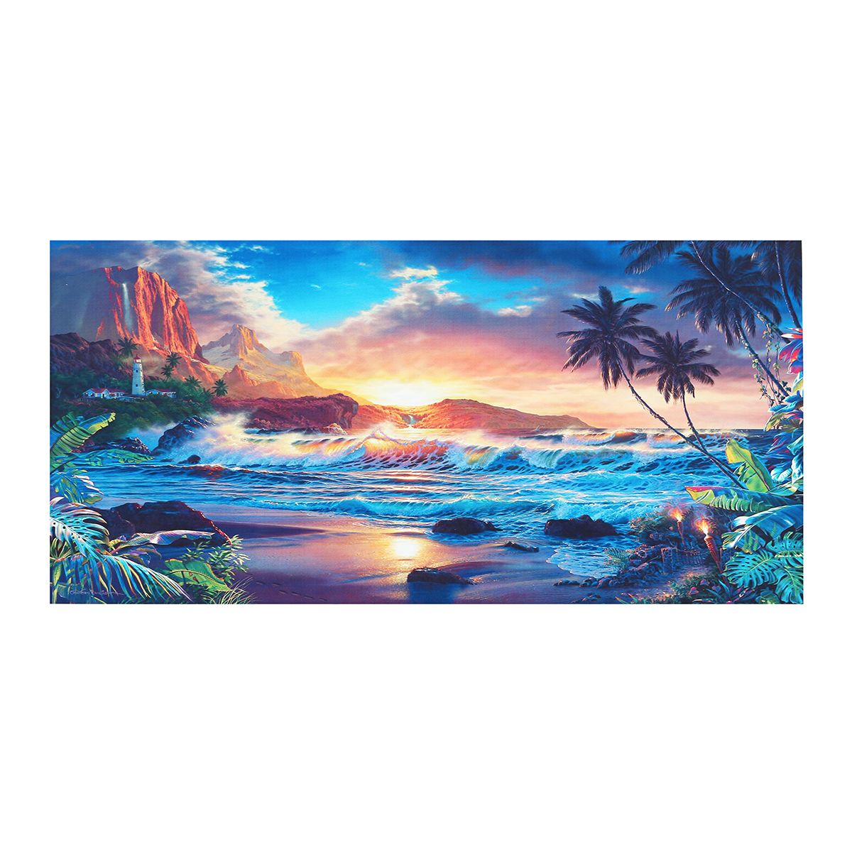 Home-Decor-Canvas-Print-Paintings-Wall-Art-Modern-Sunset-Scenery-Beach-Tree-Gift-1407598-7