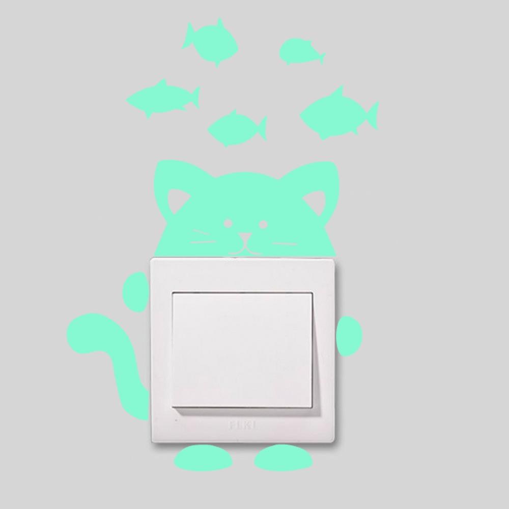 Honana-DX-139-Fluorescent-Glow-Cat-Thinking-Fish-Switch-Wall-Sticker-Home-Bedroom-Decor-1136778-4