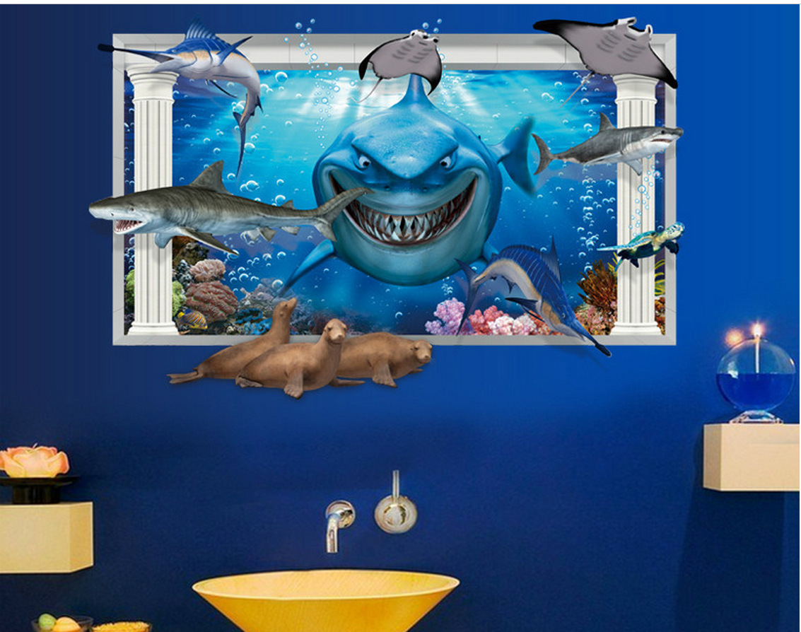 Miico-3D-Creative-PVC-Wall-Stickers-Home-Decor-Mural-Art-Removable-Submarine-Decor-Sticker-1278462-2