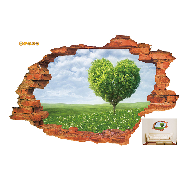 Miico-Creative-3D-Love-Tree-Scenery-Broken-Wall-Removable-Home-Room-Decorative-Wall-Decor-Sticker-1278478-2