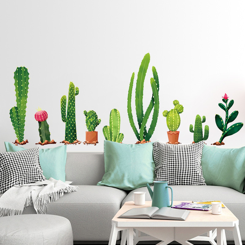 Miico-Creative-Cartoon-Cactus-PVC-Removable-Home-Room-Decorative-Wall-Door-Decor-Sticker-1295932-3