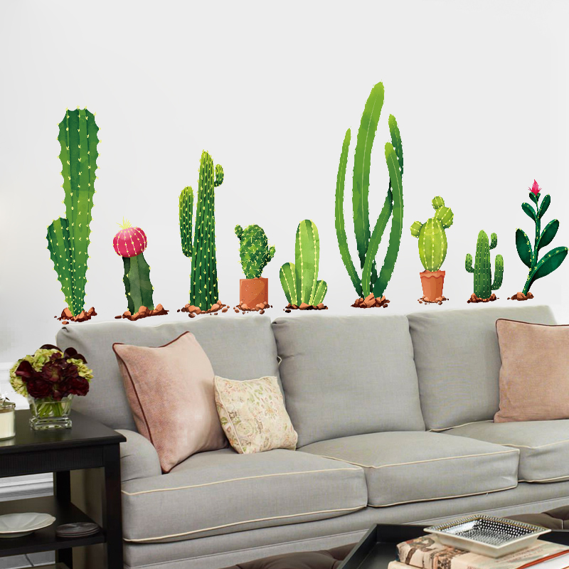 Miico-Creative-Cartoon-Cactus-PVC-Removable-Home-Room-Decorative-Wall-Door-Decor-Sticker-1295932-5