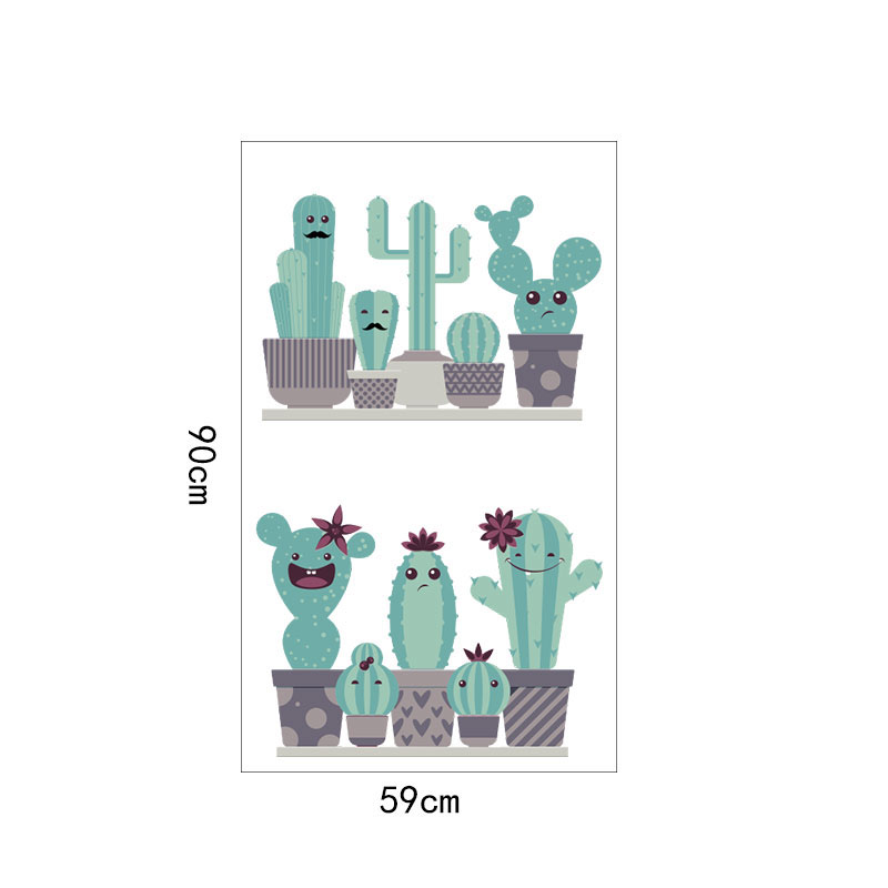 Miico-FX82028-Cartoon-Wall-Sticker-Cactus-Printing-Sticker-Glass-Door-Wall-Decoration-Stickers-DIY-S-1560026-7