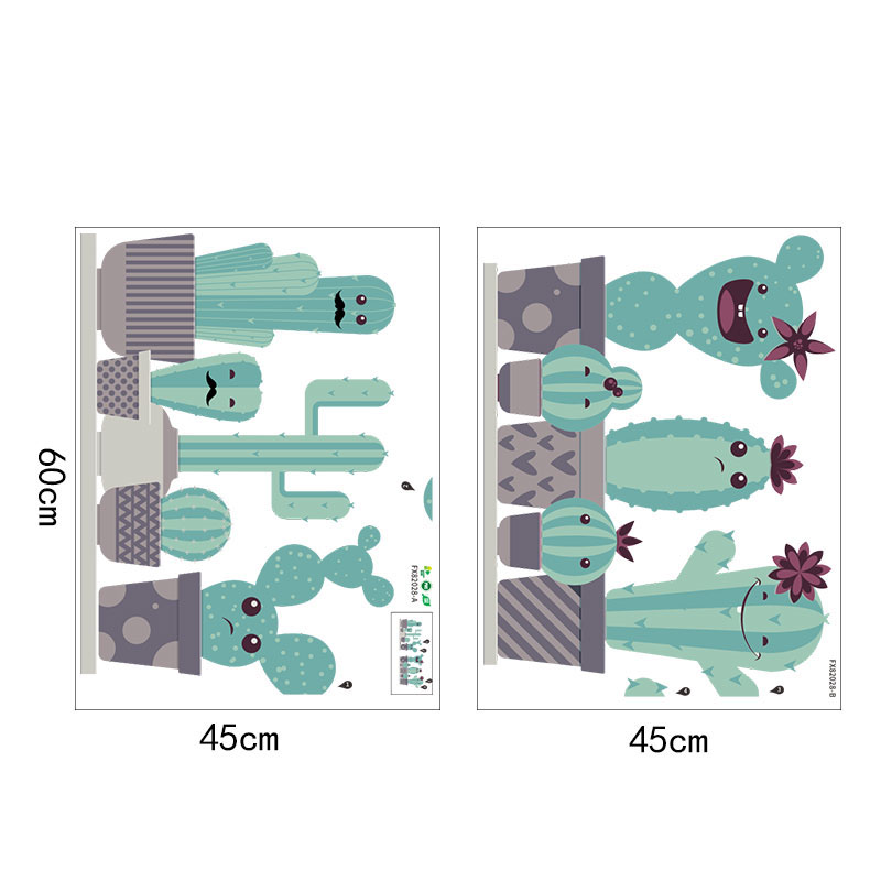 Miico-FX82028-Cartoon-Wall-Sticker-Cactus-Printing-Sticker-Glass-Door-Wall-Decoration-Stickers-DIY-S-1560026-8