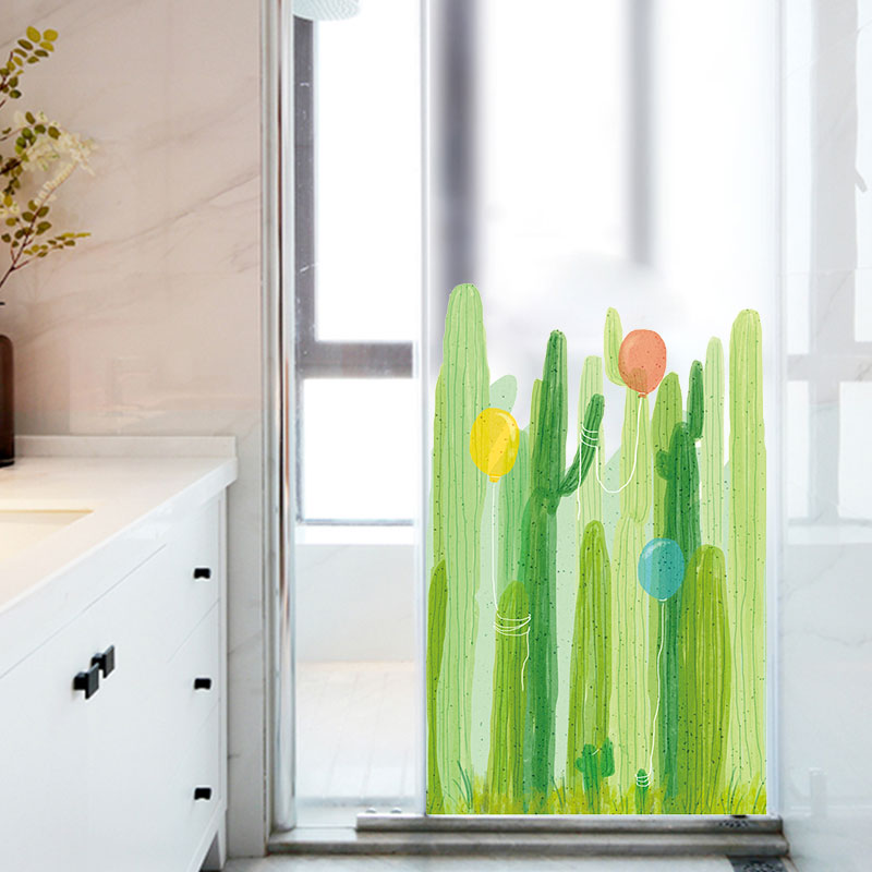 Miico-FX82031-2PCS-Cactus-And-Balloon-Painting-Sticker-Glass-Door-Stickers-Wall-Stickers-Home-Decora-1560019-1