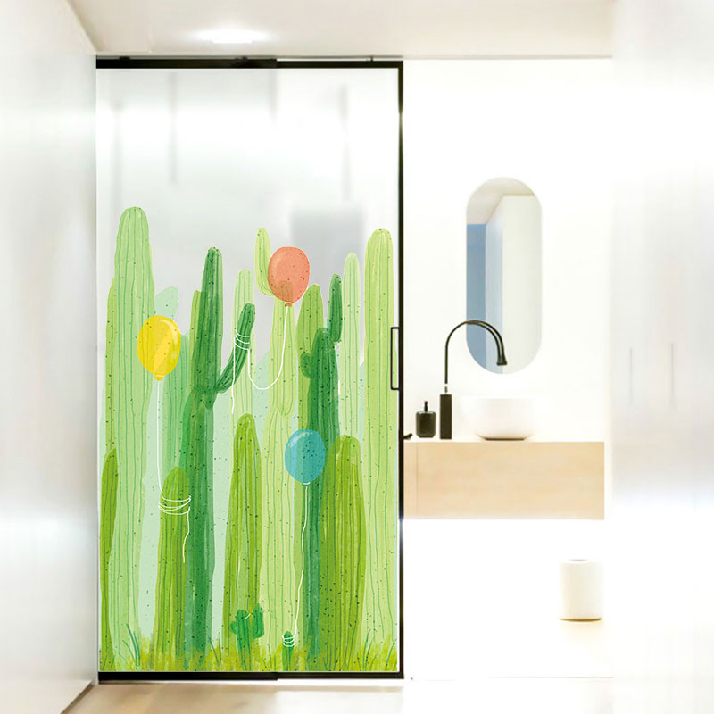 Miico-FX82031-2PCS-Cactus-And-Balloon-Painting-Sticker-Glass-Door-Stickers-Wall-Stickers-Home-Decora-1560019-3
