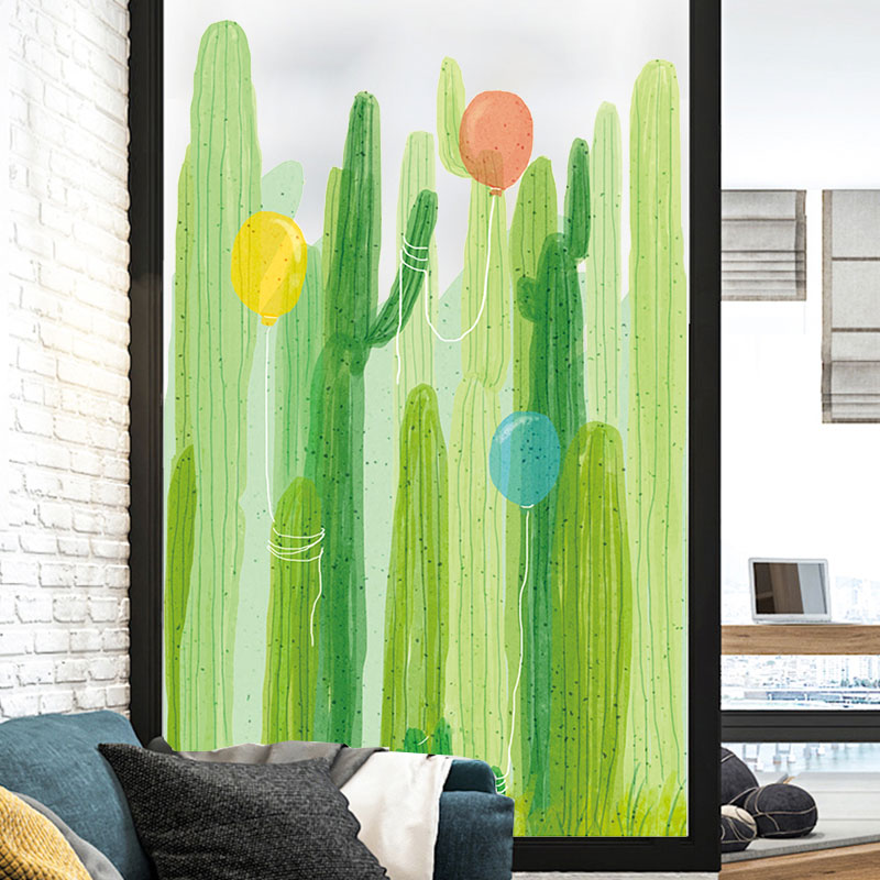 Miico-FX82031-2PCS-Cactus-And-Balloon-Painting-Sticker-Glass-Door-Stickers-Wall-Stickers-Home-Decora-1560019-4