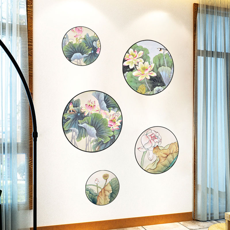 Miico-FX82033-2PCS-Lotus-Painting-Sticker-Home-Study-Room-Decorative-Sticker-Wall-Sticker-Combinatio-1560018-1