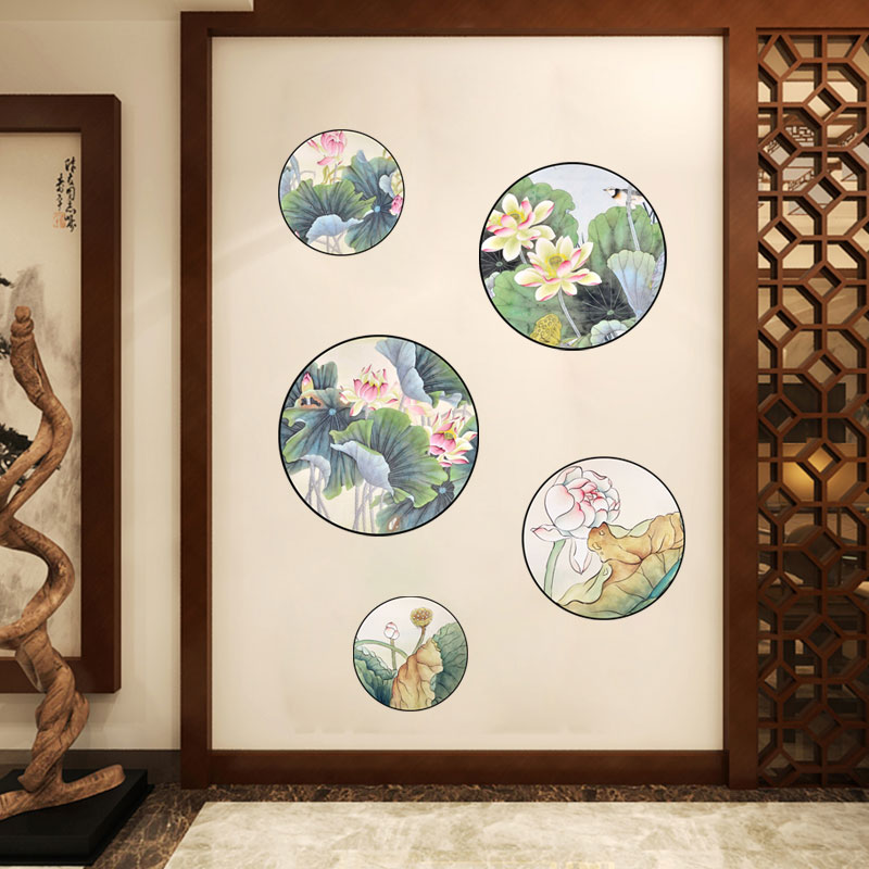 Miico-FX82033-2PCS-Lotus-Painting-Sticker-Home-Study-Room-Decorative-Sticker-Wall-Sticker-Combinatio-1560018-2