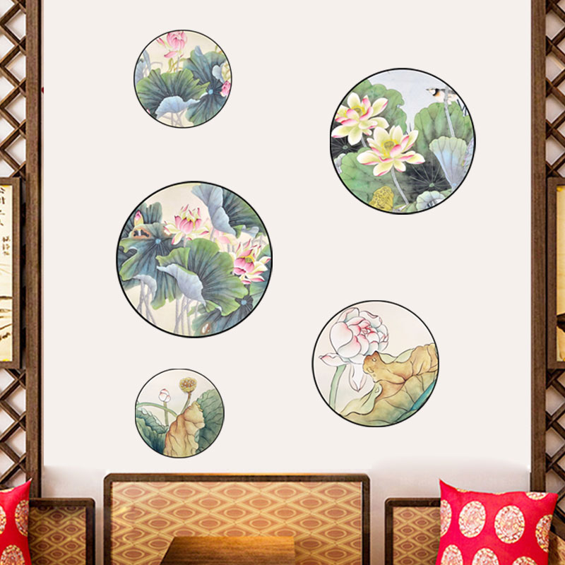 Miico-FX82033-2PCS-Lotus-Painting-Sticker-Home-Study-Room-Decorative-Sticker-Wall-Sticker-Combinatio-1560018-3