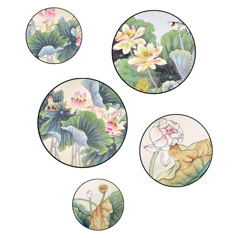 Miico-FX82033-2PCS-Lotus-Painting-Sticker-Home-Study-Room-Decorative-Sticker-Wall-Sticker-Combinatio-1560018-6