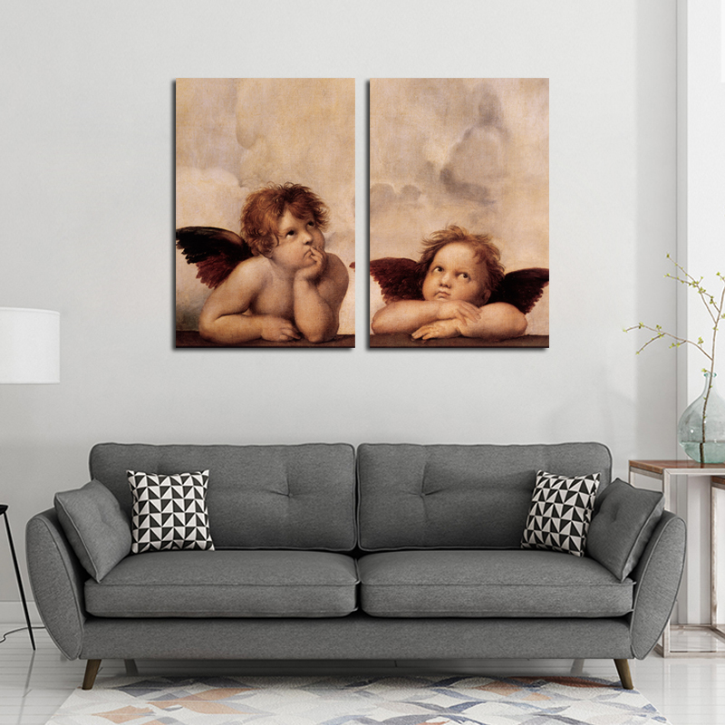 Miico-Hand-Painted-Combination-Decorative-Paintings-Angel-Been-Thinking-Wall-Art-For-Home-Decoration-1545238-2