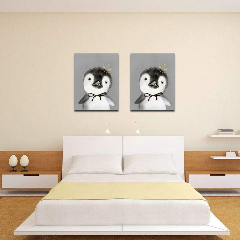 Miico-Hand-Painted-Oil-Paintings-Cartoon-Penguin-Paintings-Wall-Art-For-Home-Decoration-1544174-7