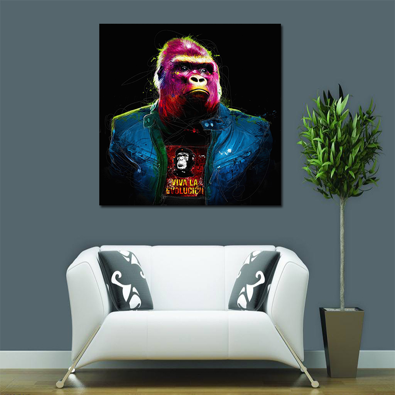 Miico-Hand-Painted-Oil-Paintings-Colorful-Gorilla-Wall-Art-For-Home-Decoration-Painting-1547163-1