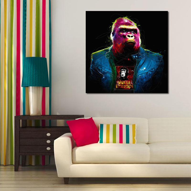 Miico-Hand-Painted-Oil-Paintings-Colorful-Gorilla-Wall-Art-For-Home-Decoration-Painting-1547163-2