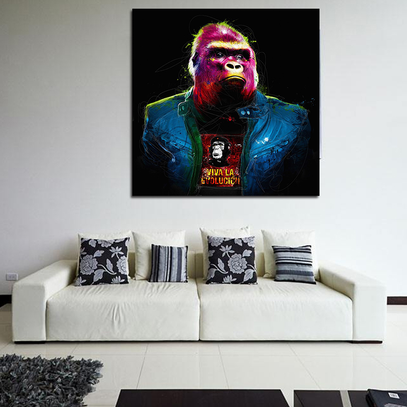 Miico-Hand-Painted-Oil-Paintings-Colorful-Gorilla-Wall-Art-For-Home-Decoration-Painting-1547163-3